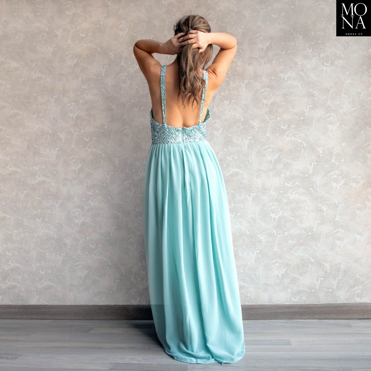 VESTIDO LARGO ANDRE CELESTE