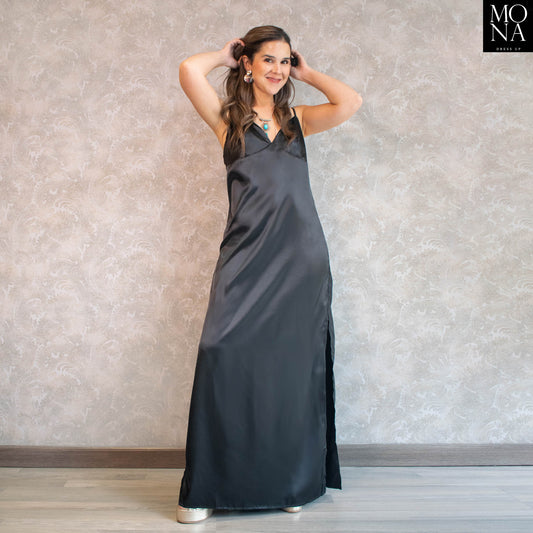 VESTIDO LARGO NEGRO
