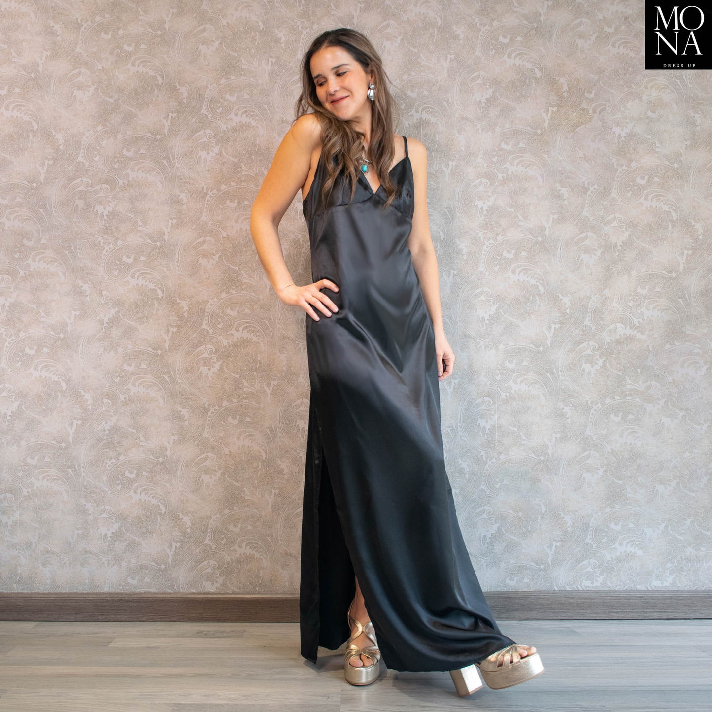 VESTIDO LARGO MARISU NEGRO