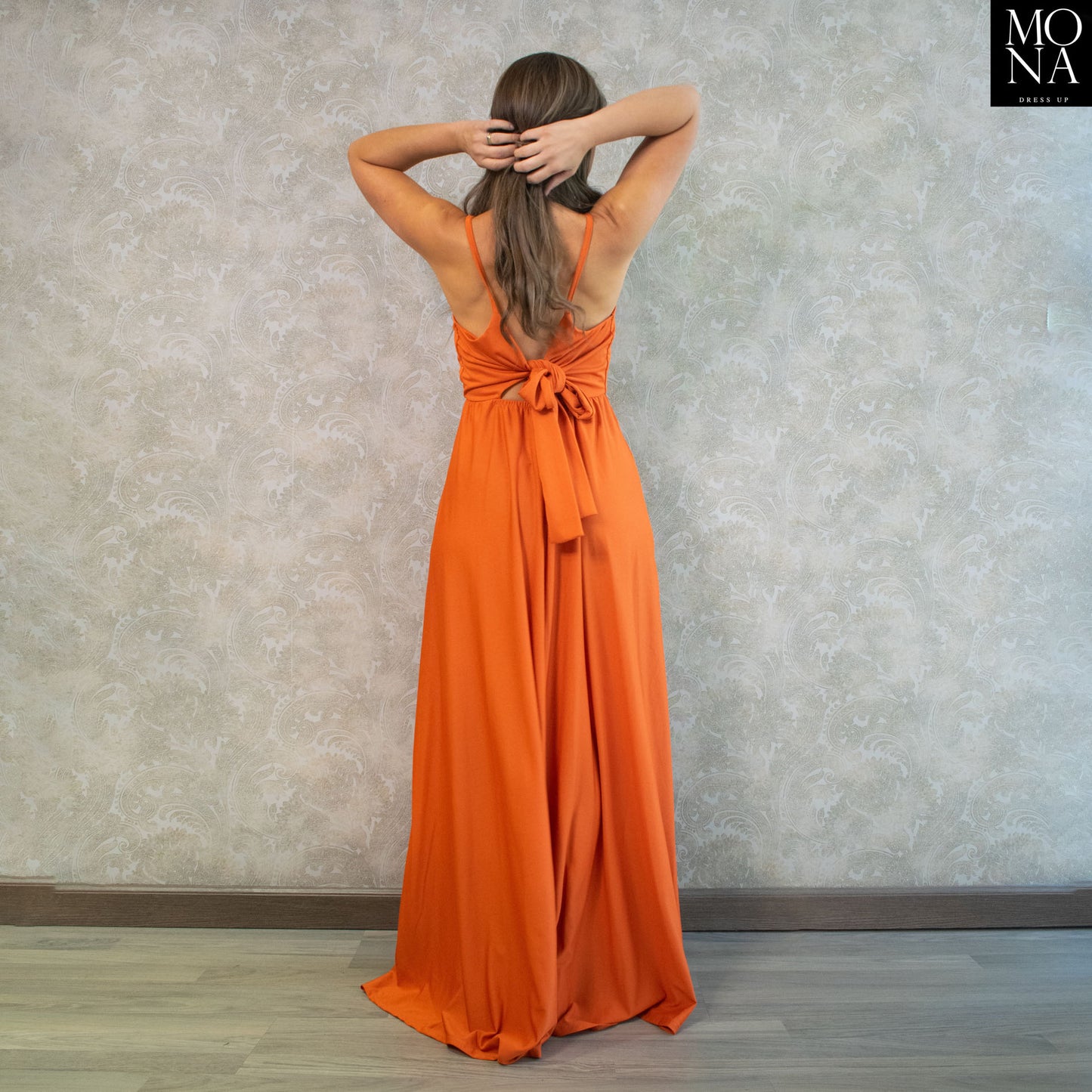 VESTIDO LARGO LISA NARANJA