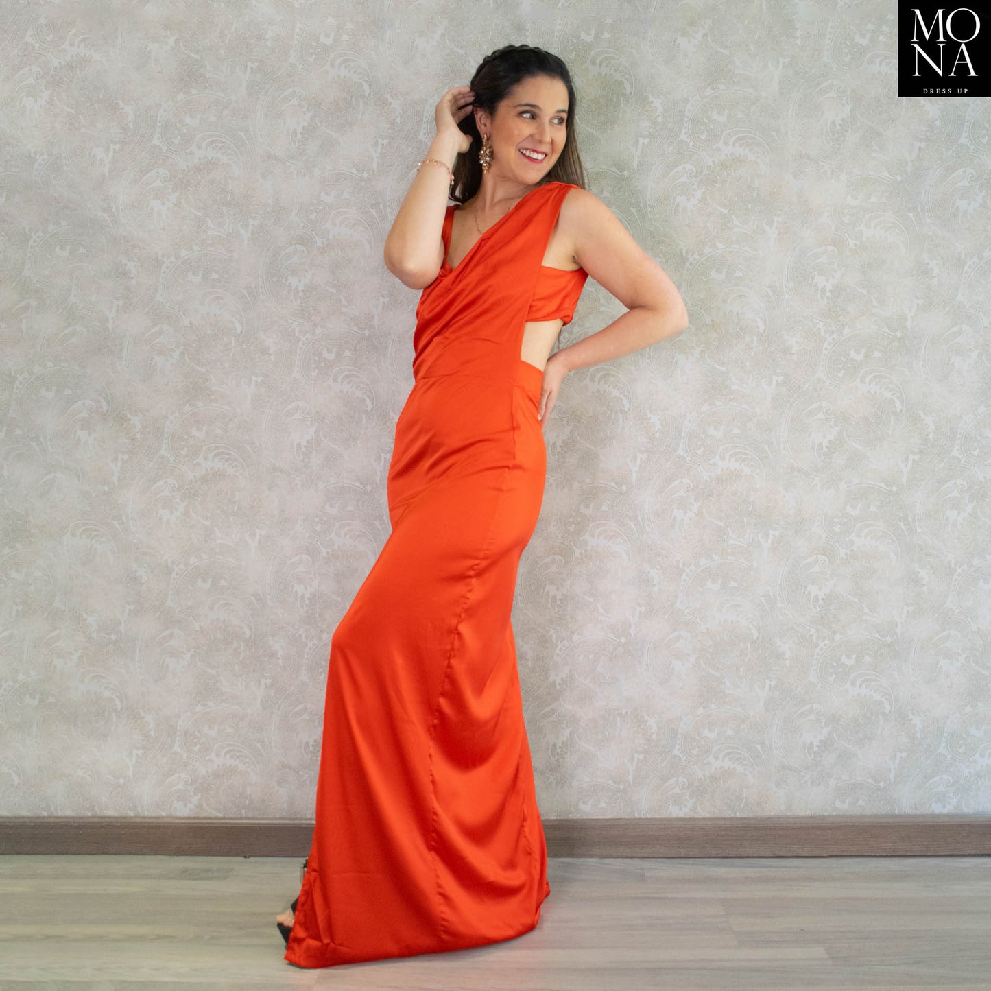 VESTIDO LARGO BADRA ROJO