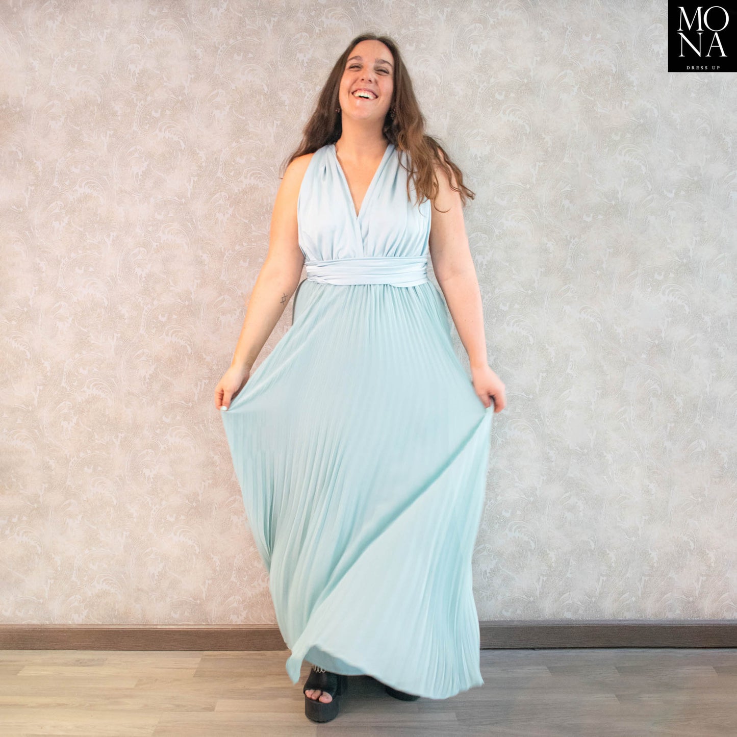 VESTIDO LARGO DALILA CELESTE