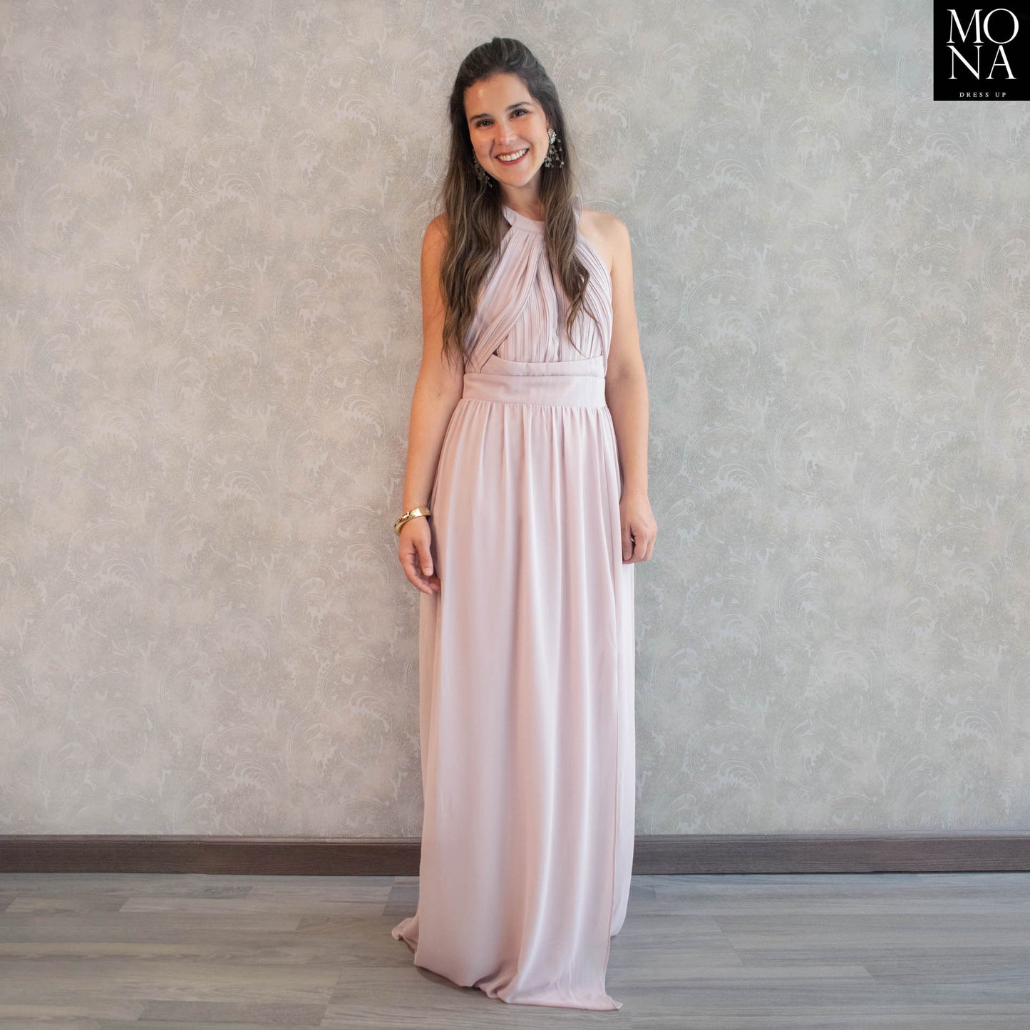 VESTIDO LARGO BRUNA PALO ROSA