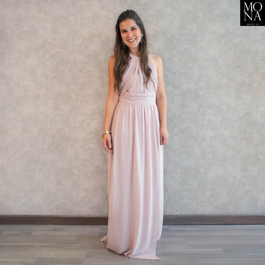 VESTIDO LARGO BRUNA PALO ROSA