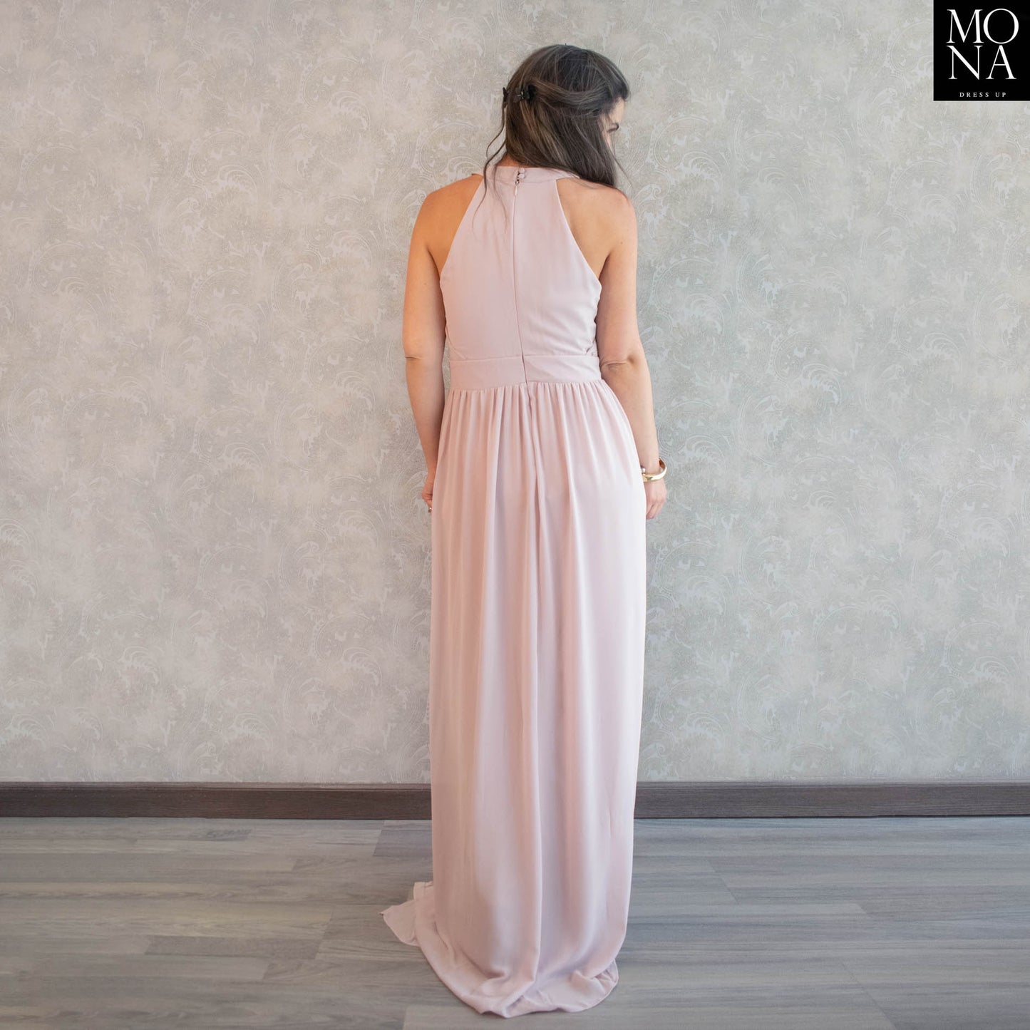 VESTIDO LARGO BRUNA PALO ROSA