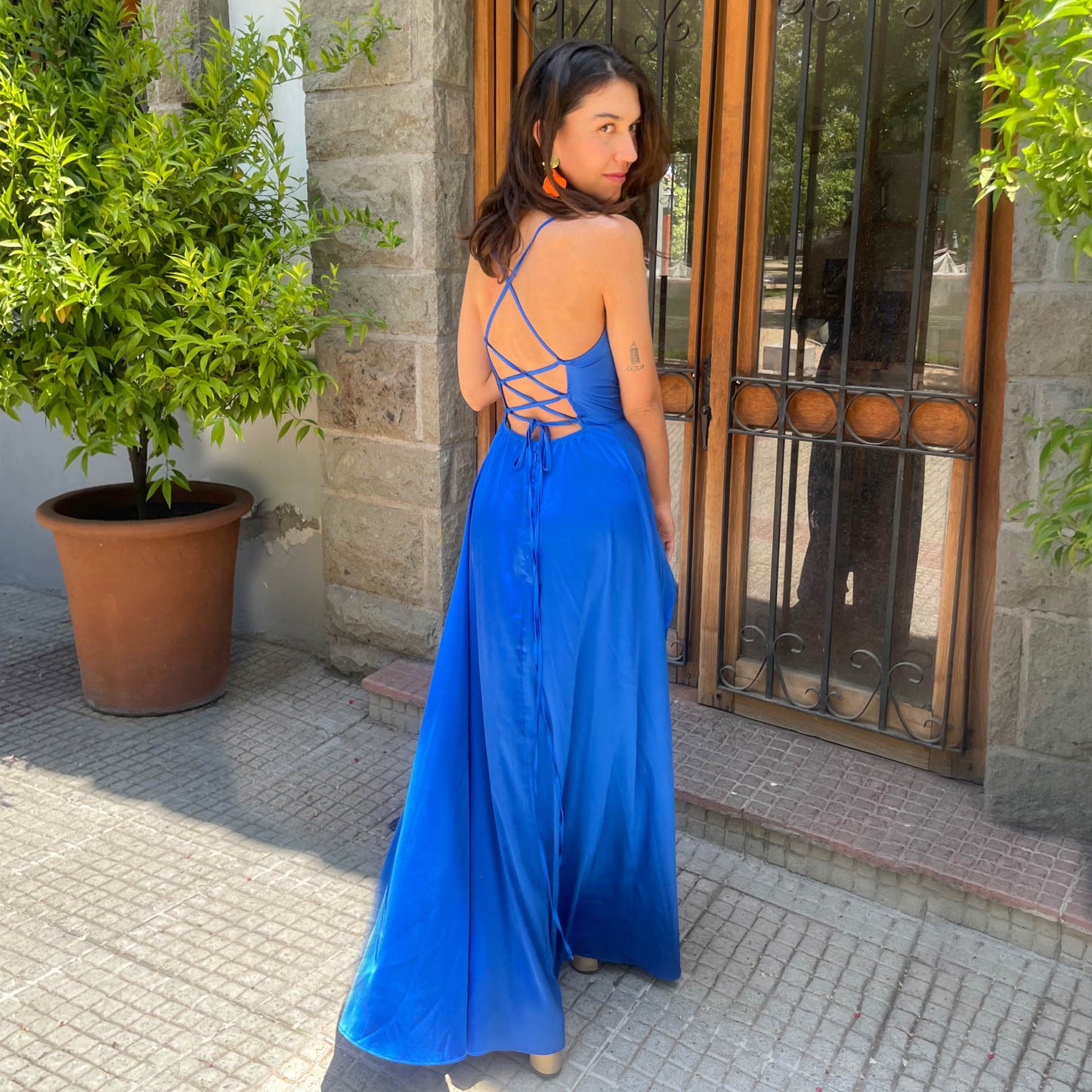 VESTIDO LARGO OCTAVIA AZUL