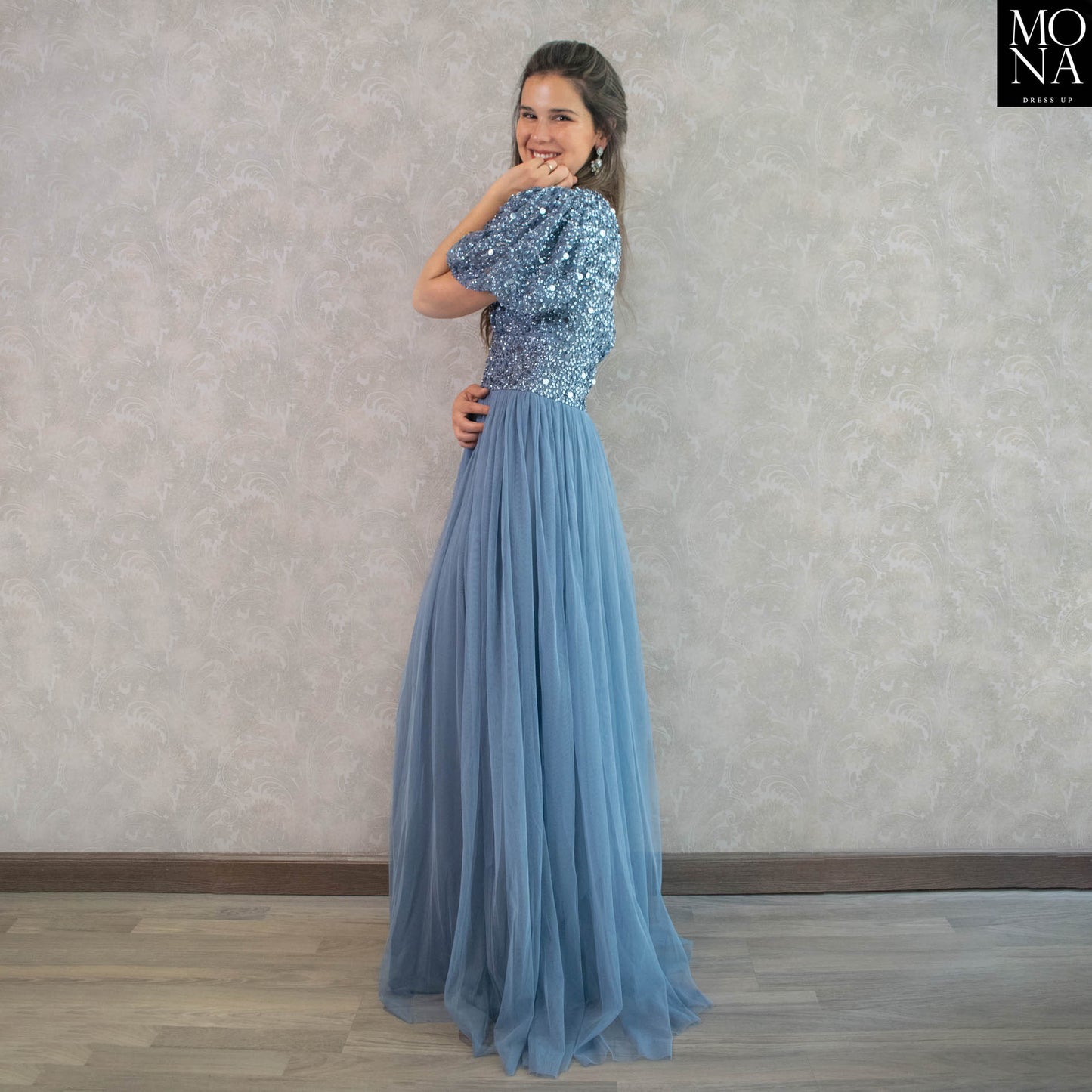 VESTIDO LARGO ALICIA AZUL VELA