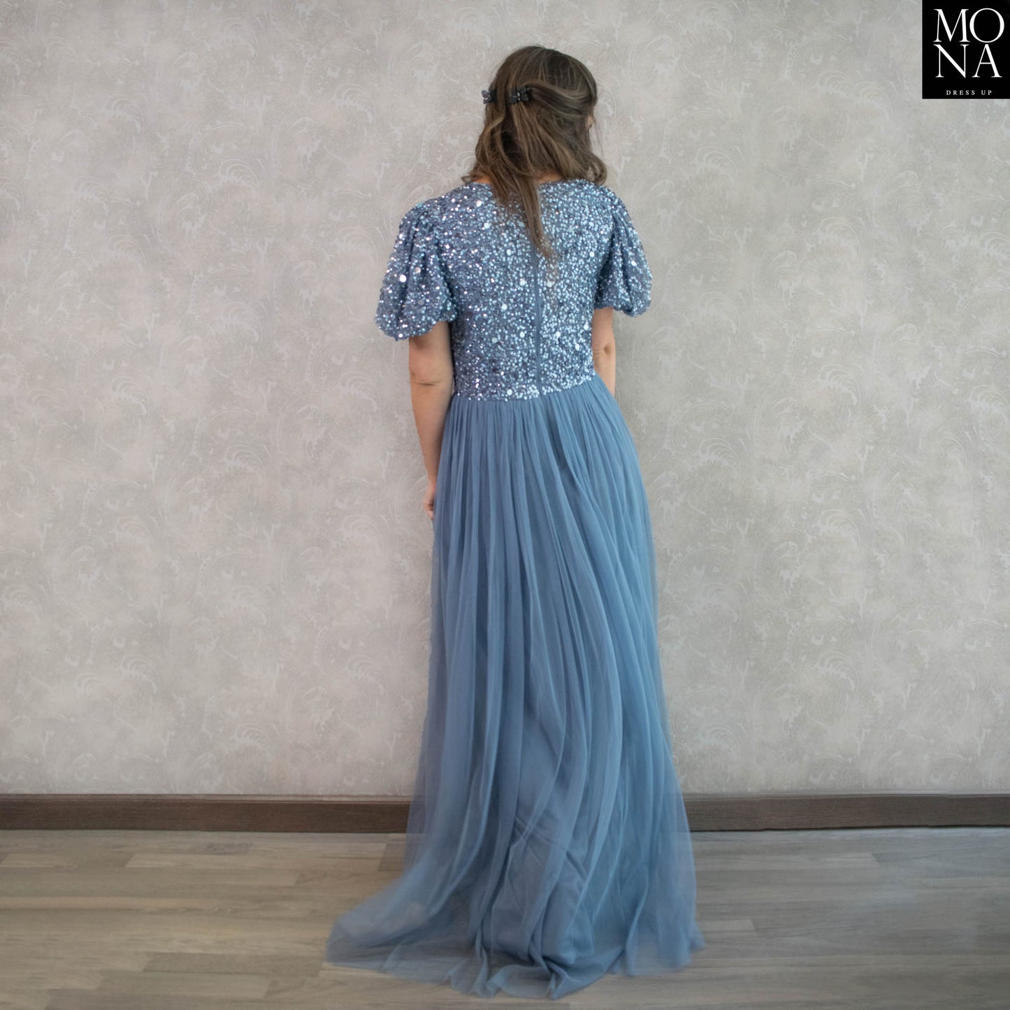 VESTIDO LARGO ALICIA AZUL VELA