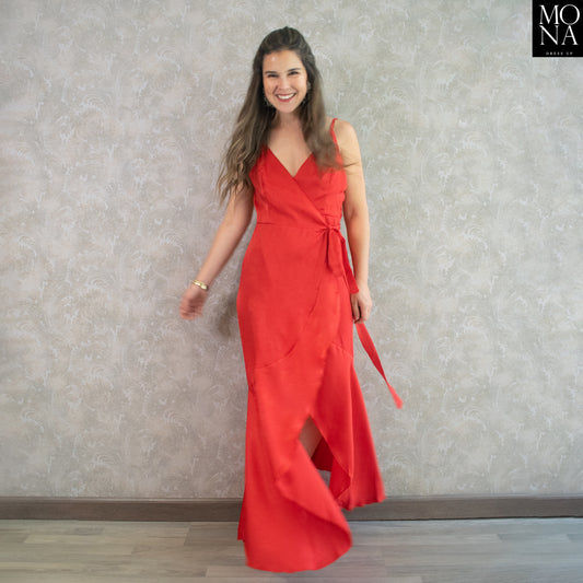 VESTIDO LARGO ISABEL ROJO