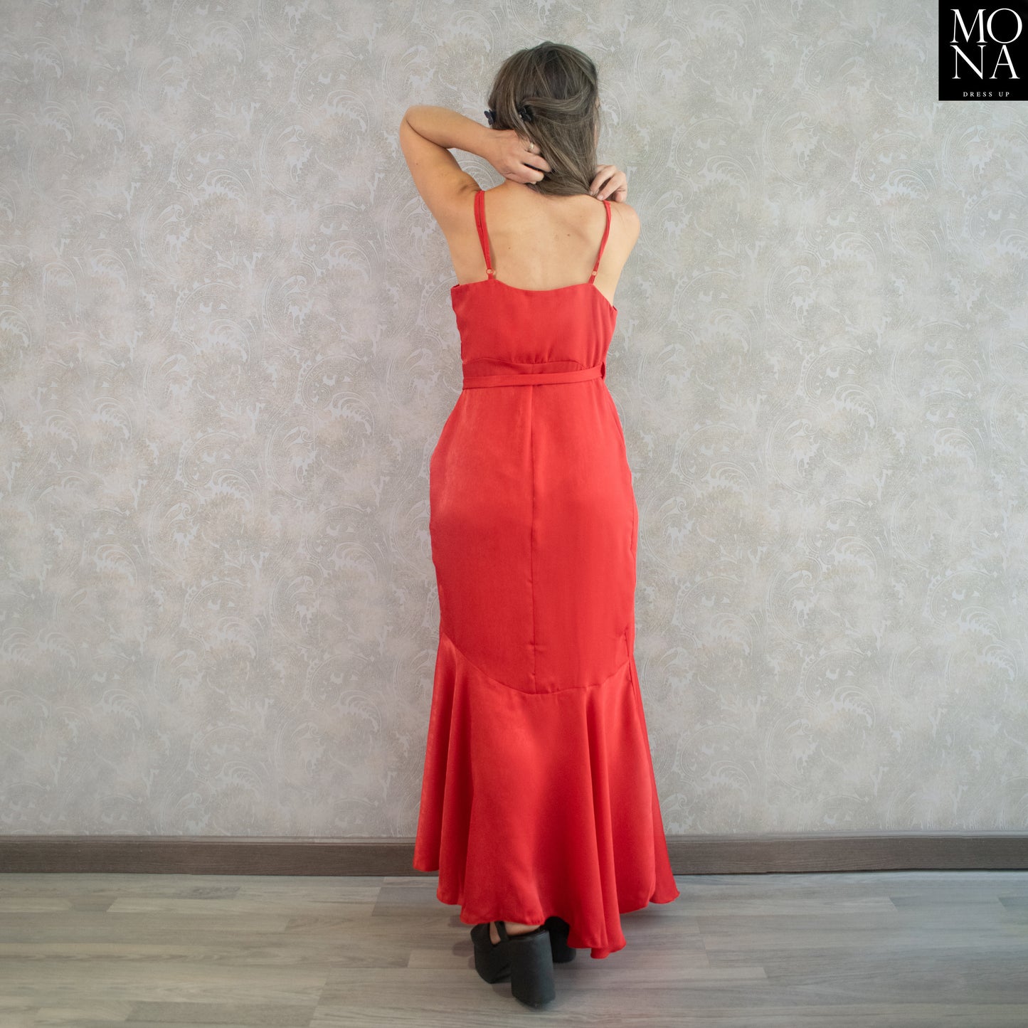 VESTIDO LARGO ISABEL ROJO