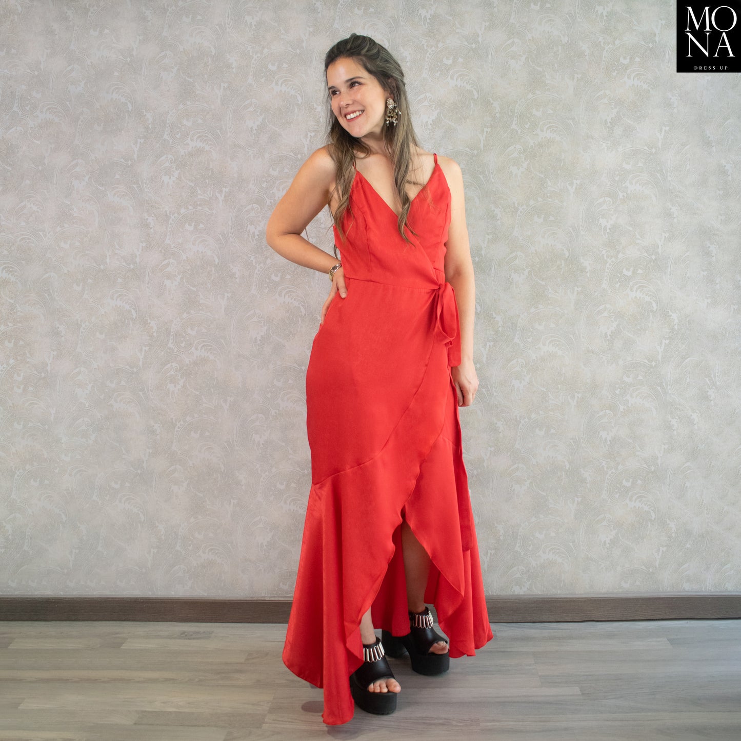 VESTIDO LARGO ISABEL ROJO