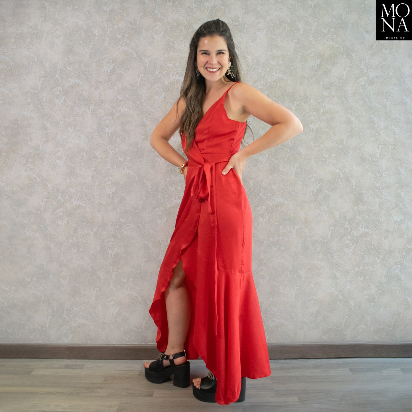 VESTIDO LARGO ISABEL ROJO
