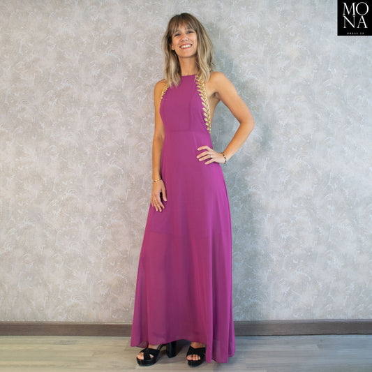 VESTIDO LARGO VIVIANA MAGENTA