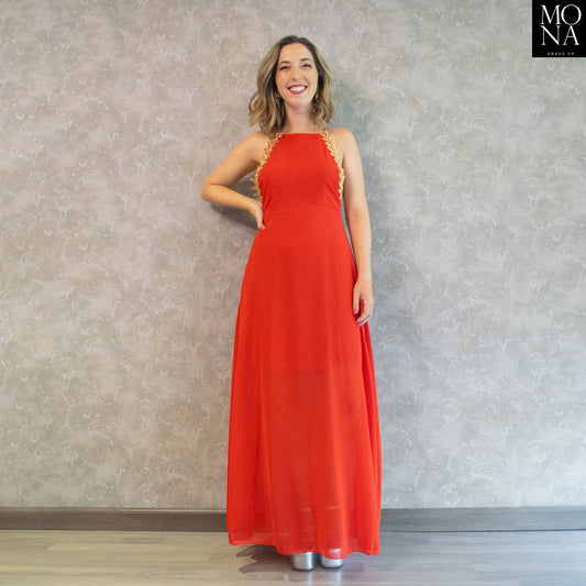 VESTIDO LARGO VIVIANA ROJO