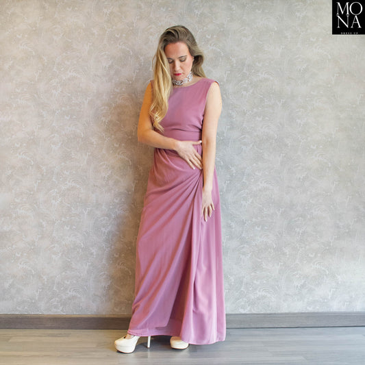 VESTIDO LARGO ABRIL ROSA