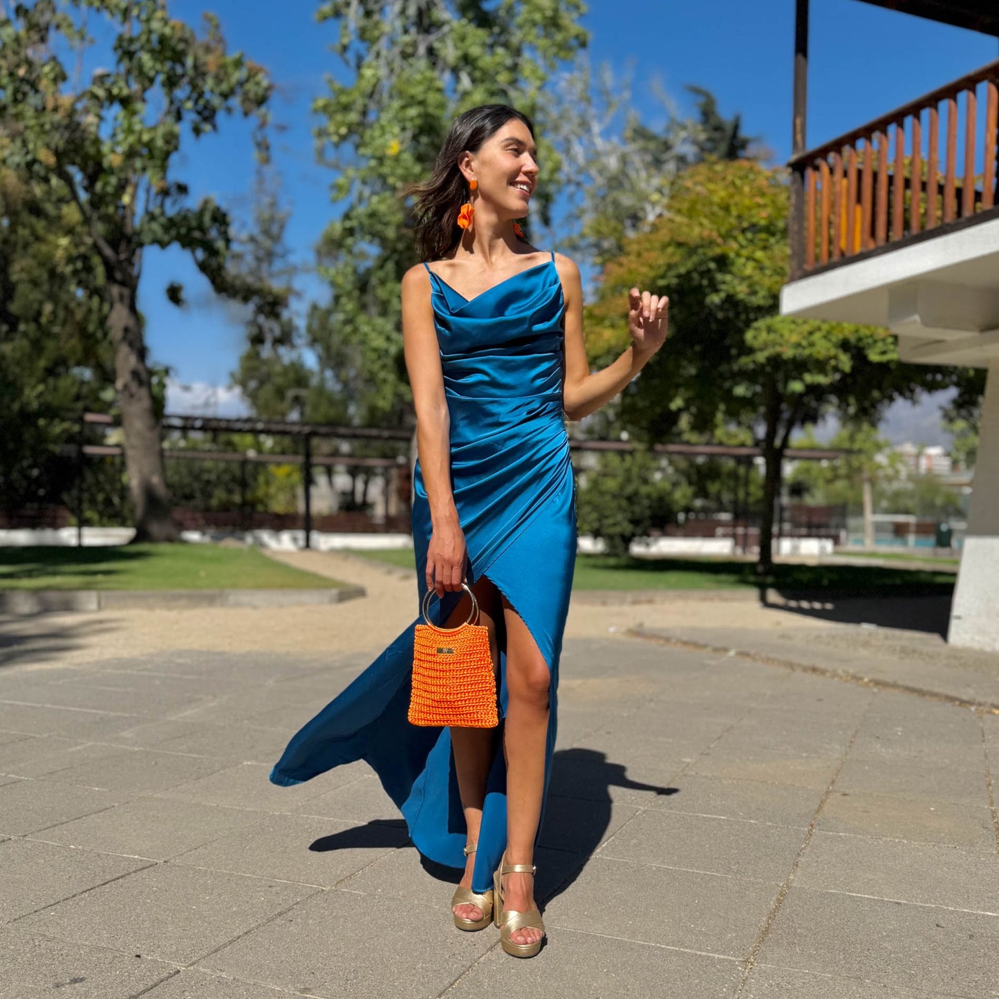 VESTIDO LARGO XIMENA TURQUESA