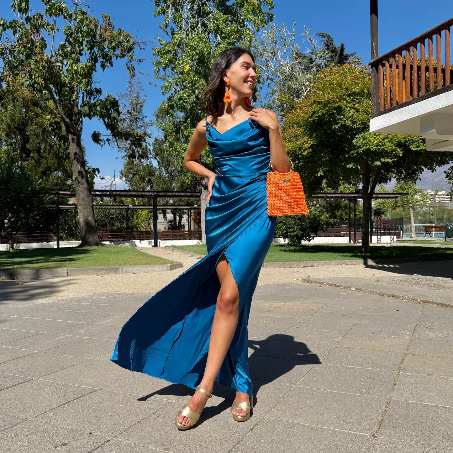 VESTIDO LARGO XIMENA TURQUESA