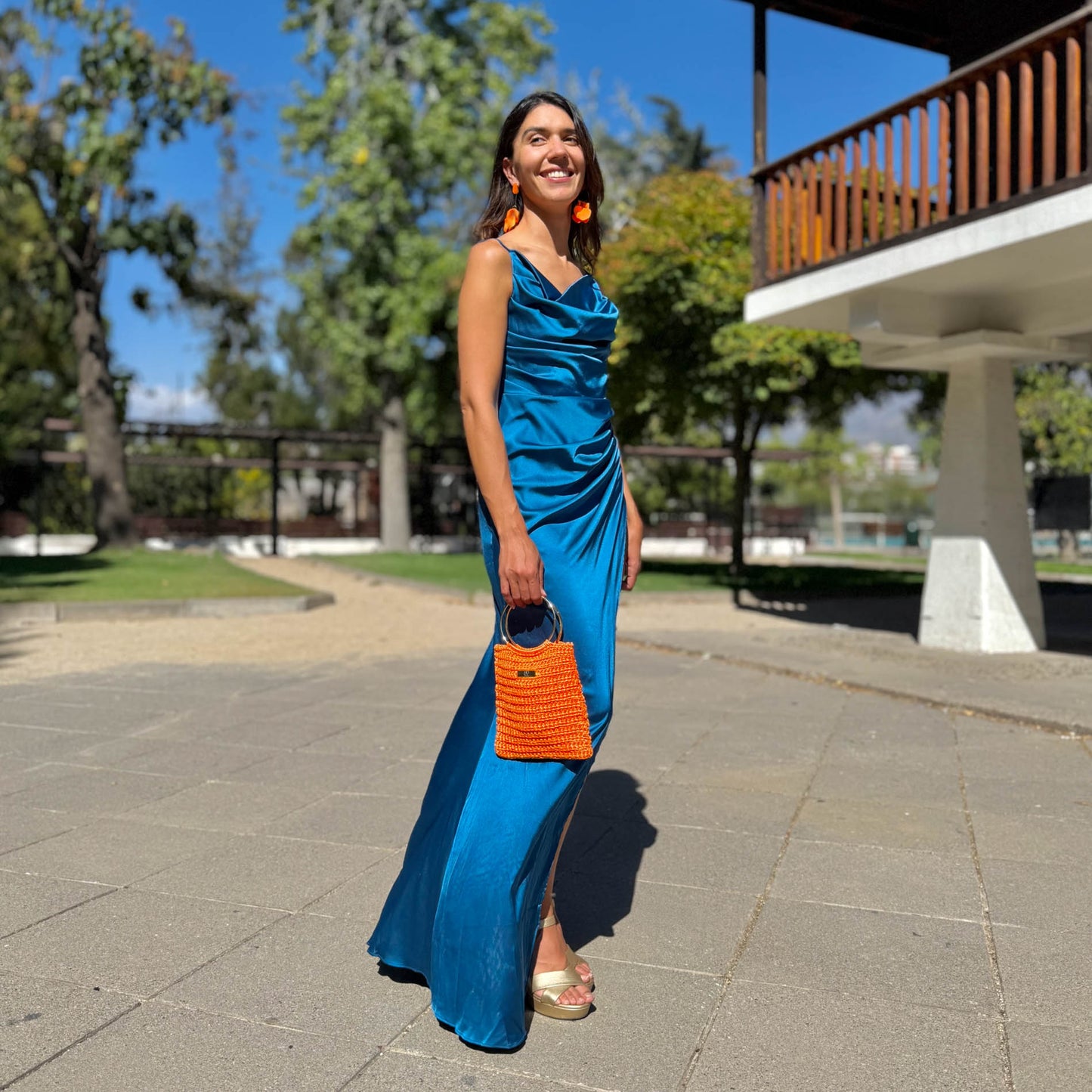 VESTIDO LARGO XIMENA TURQUESA