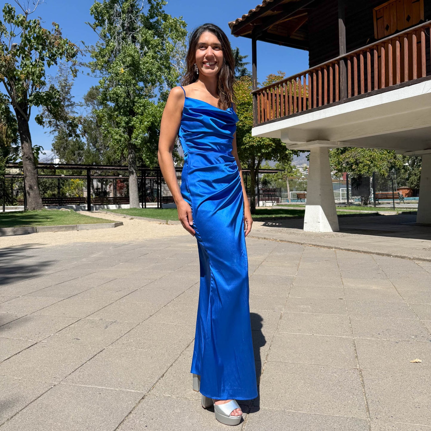 VESTIDO LARGO XIMENA AZULINO