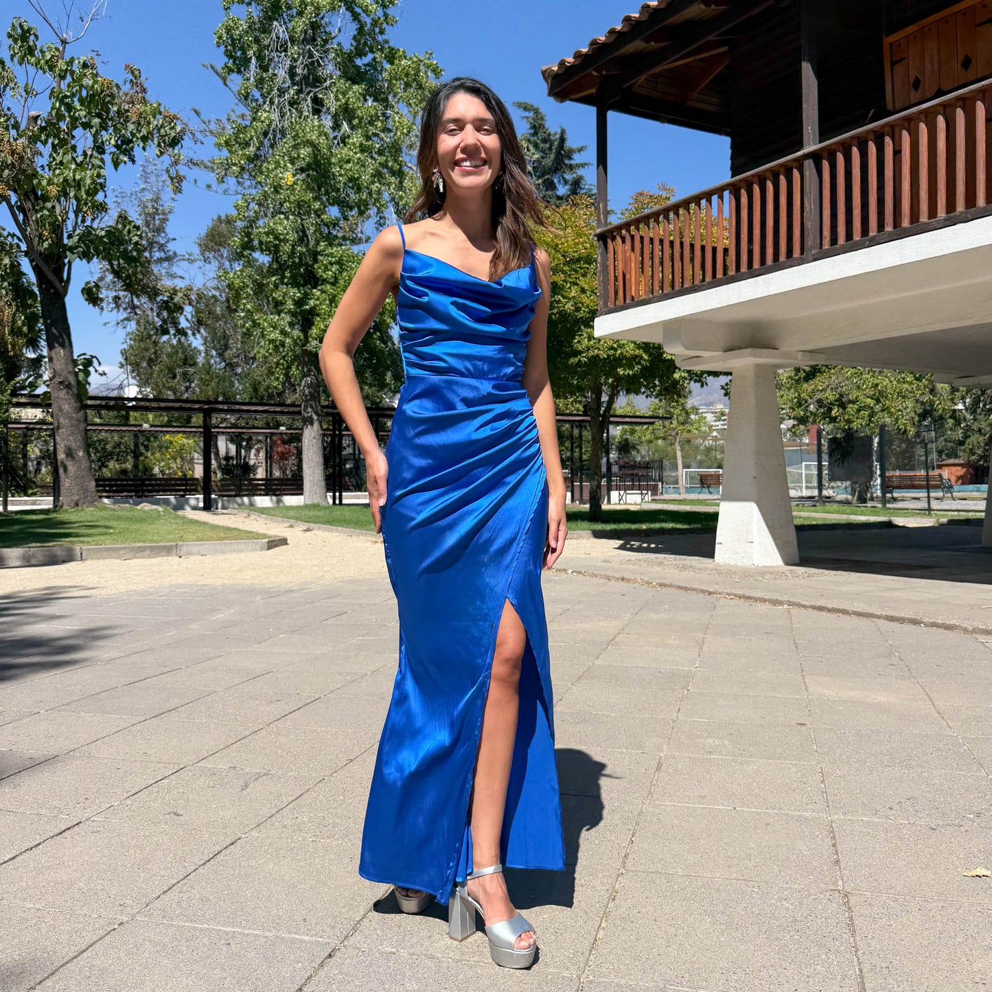 VESTIDO LARGO XIMENA AZULINO
