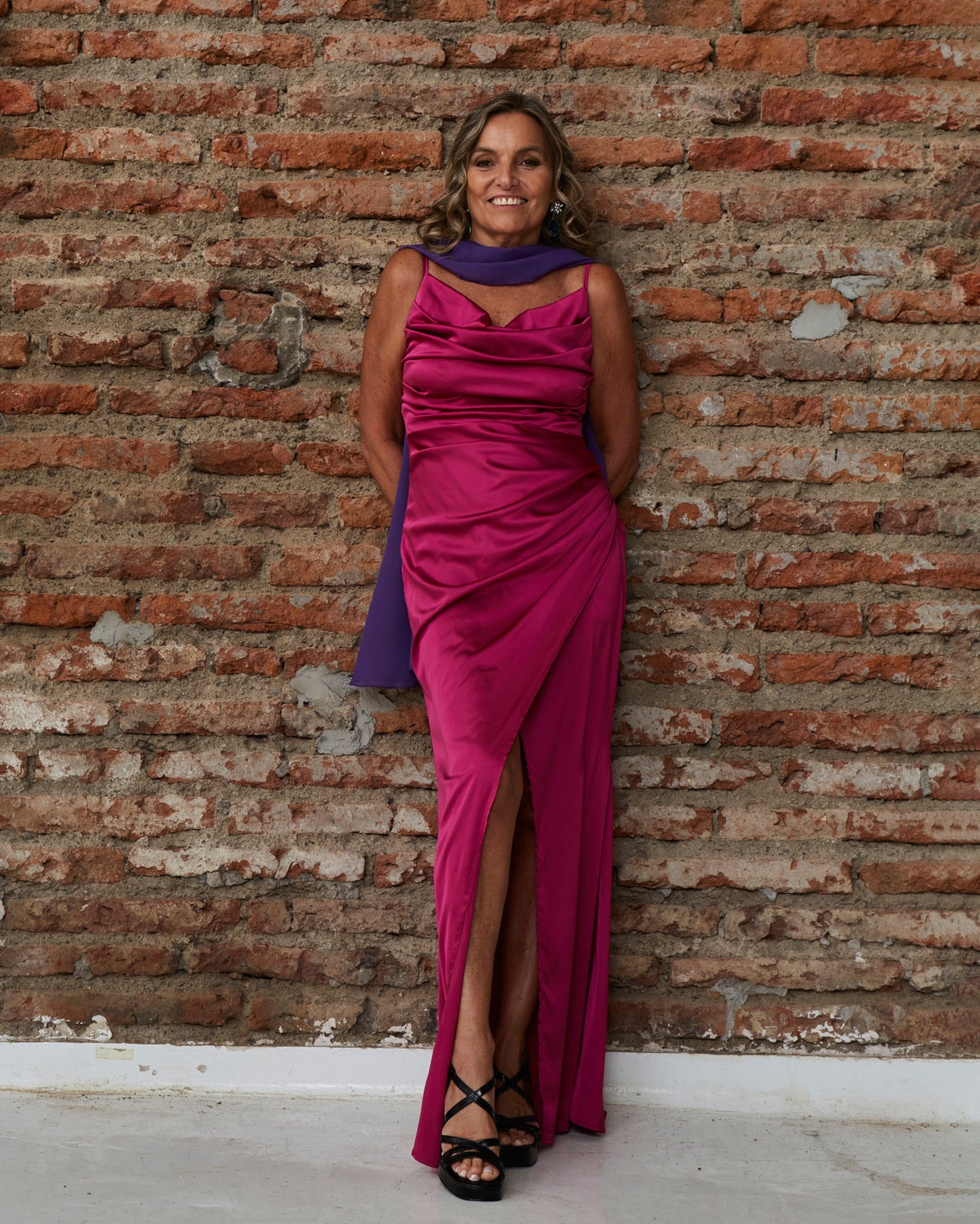 VESTIDO LARGO XIMENA FUCSIA