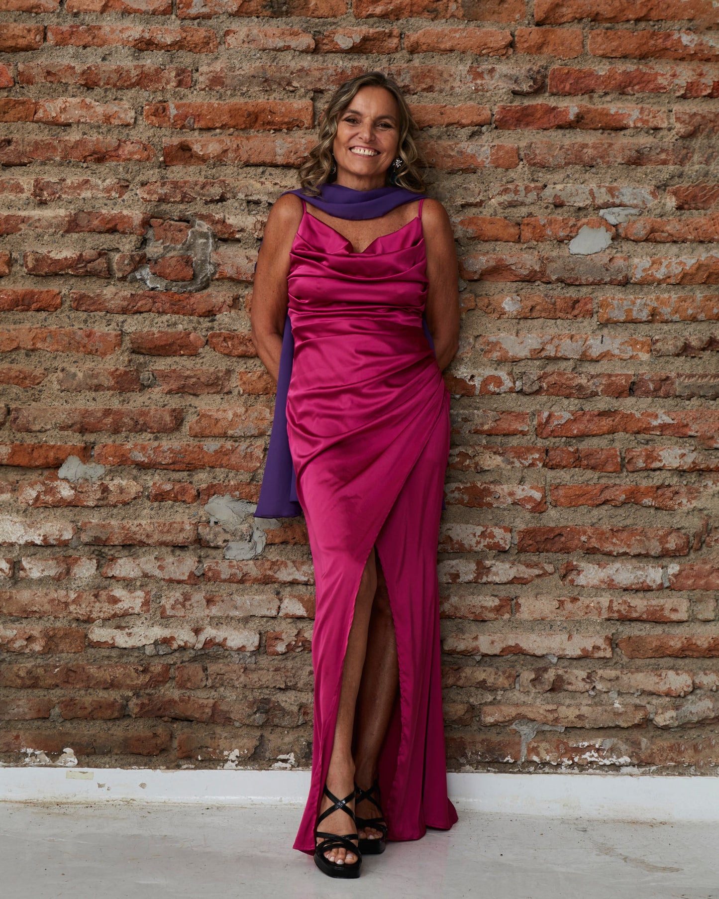 VESTIDO LARGO XIMENA FUCSIA