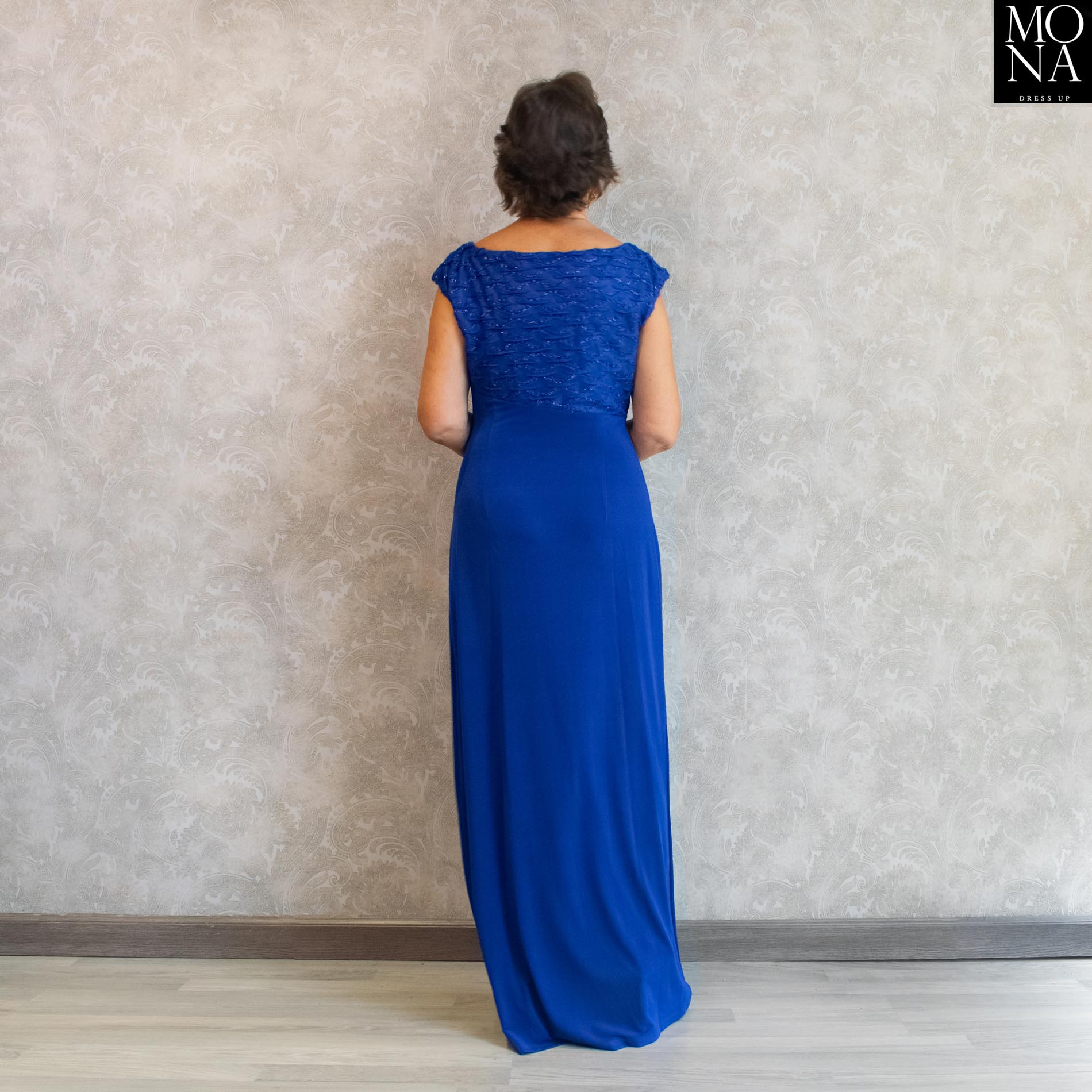 vestido largo azul azulino