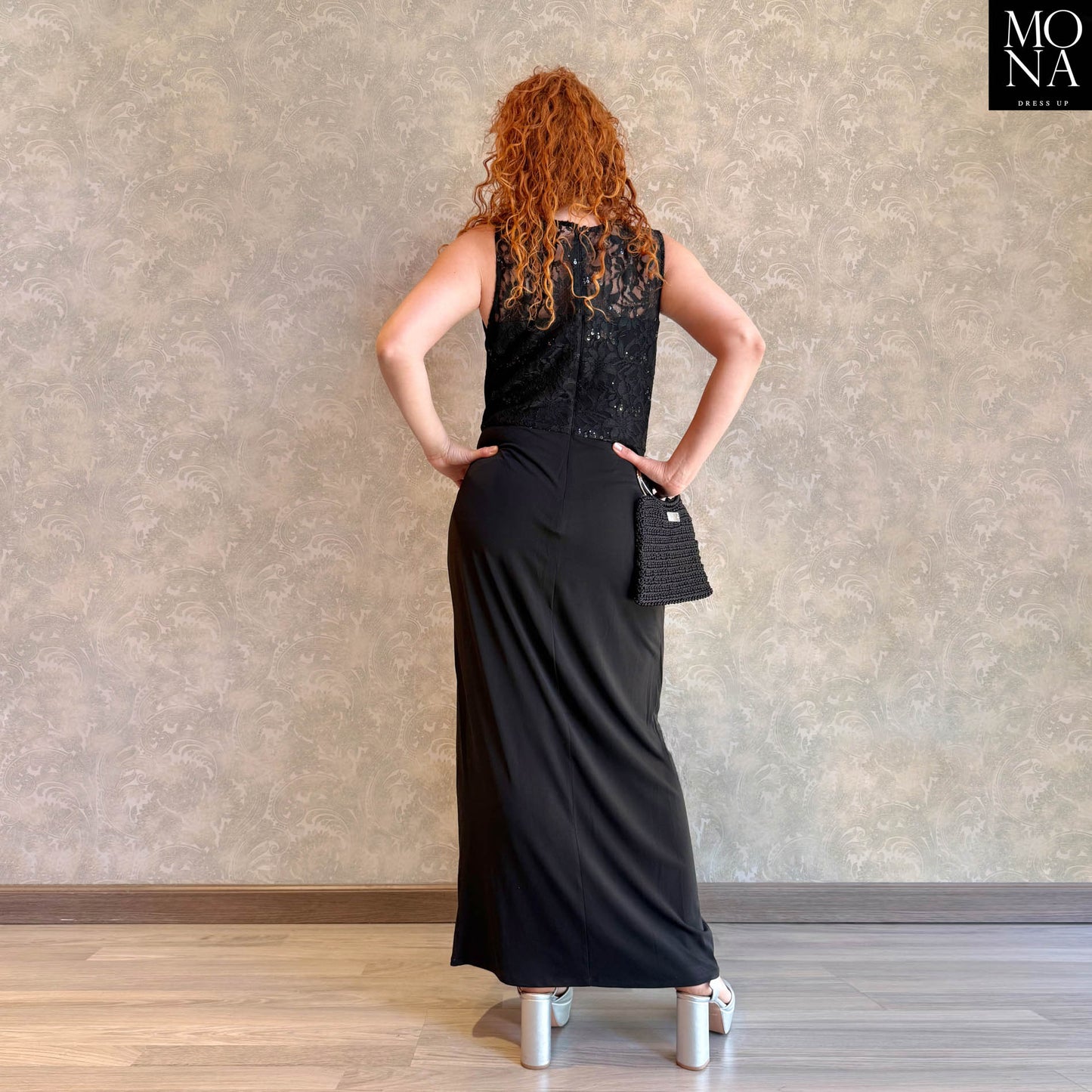 VESTIDO LARGO VERONICA NEGRO