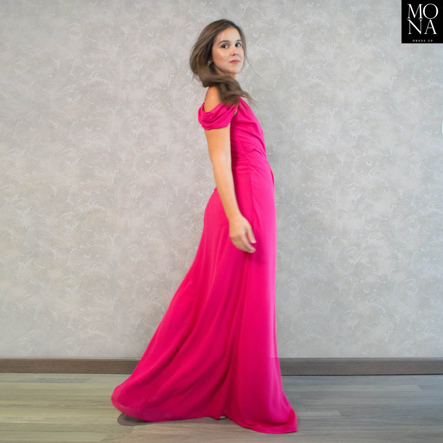 VESTIDO LARGO LILI FUCSIA