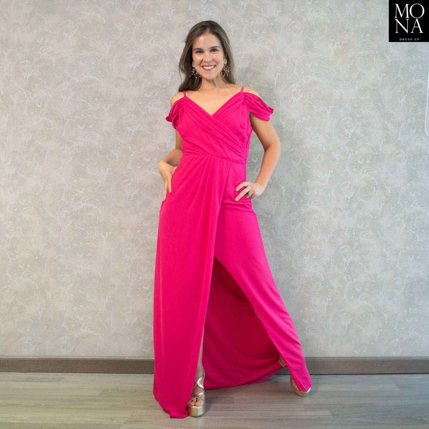 VESTIDO LARGO LILI FUCSIA