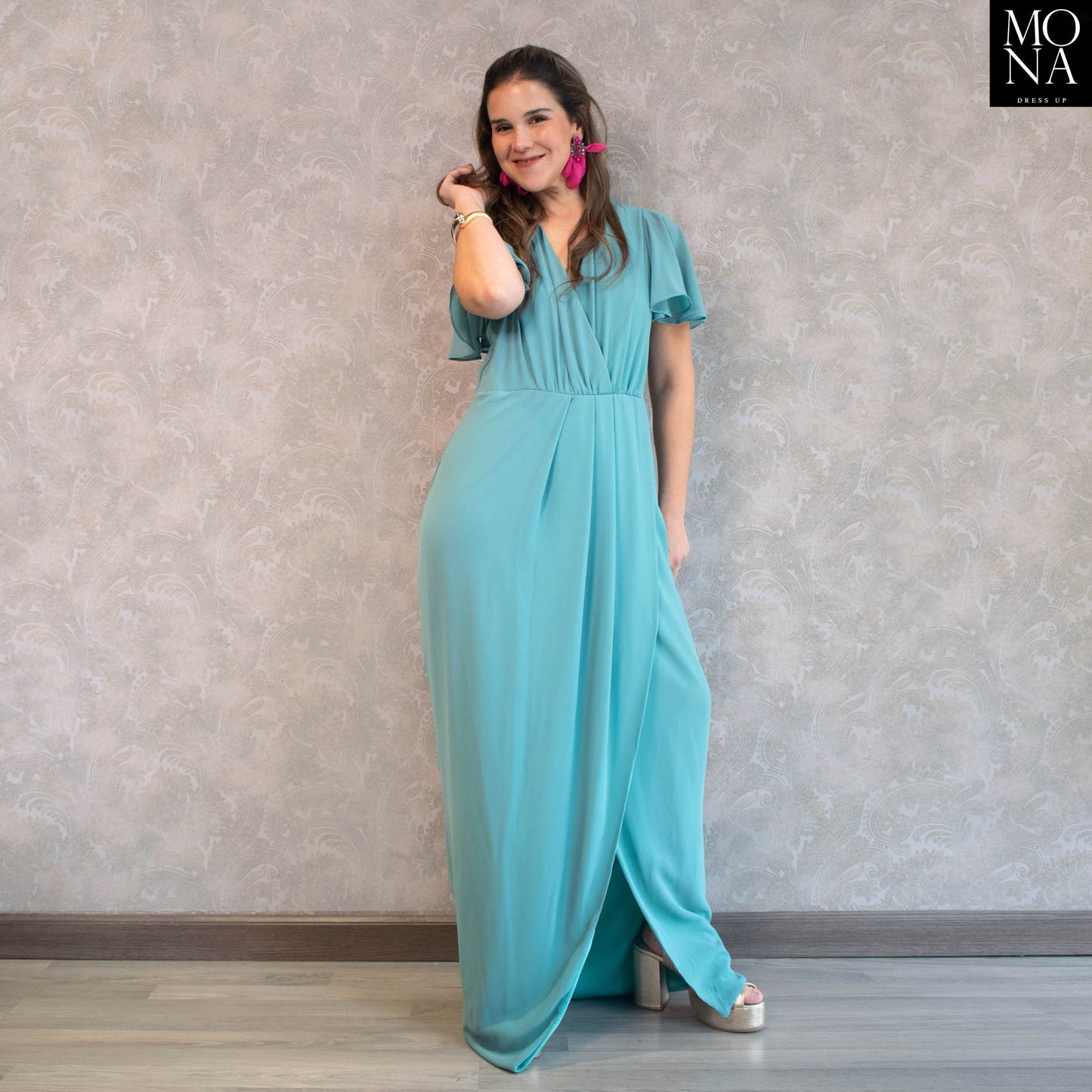 VESTIDO LARGO EVA CELESTE