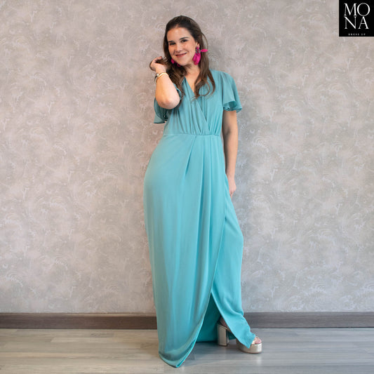 VESTIDO LARGO EVA CELESTE