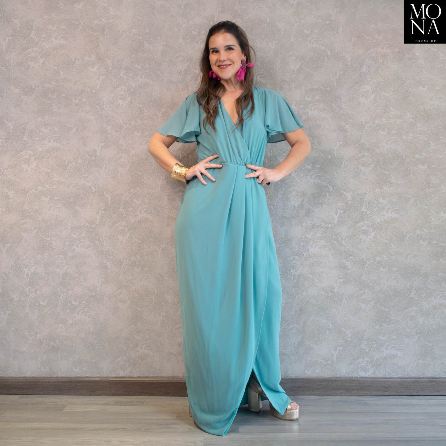 VESTIDO LARGO EVA CELESTE