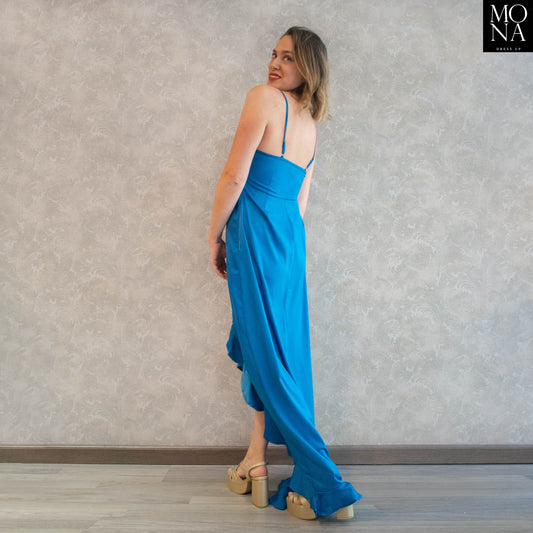 VESTIDO LARGO FERNANDA TURQUESA