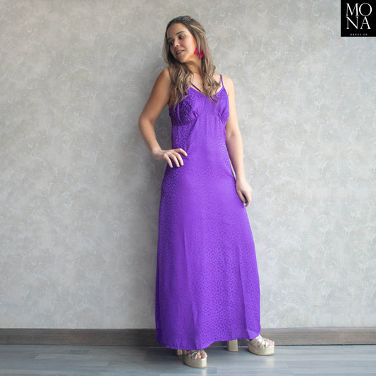 VESTIDO LARGO ANTONIETA MORADO