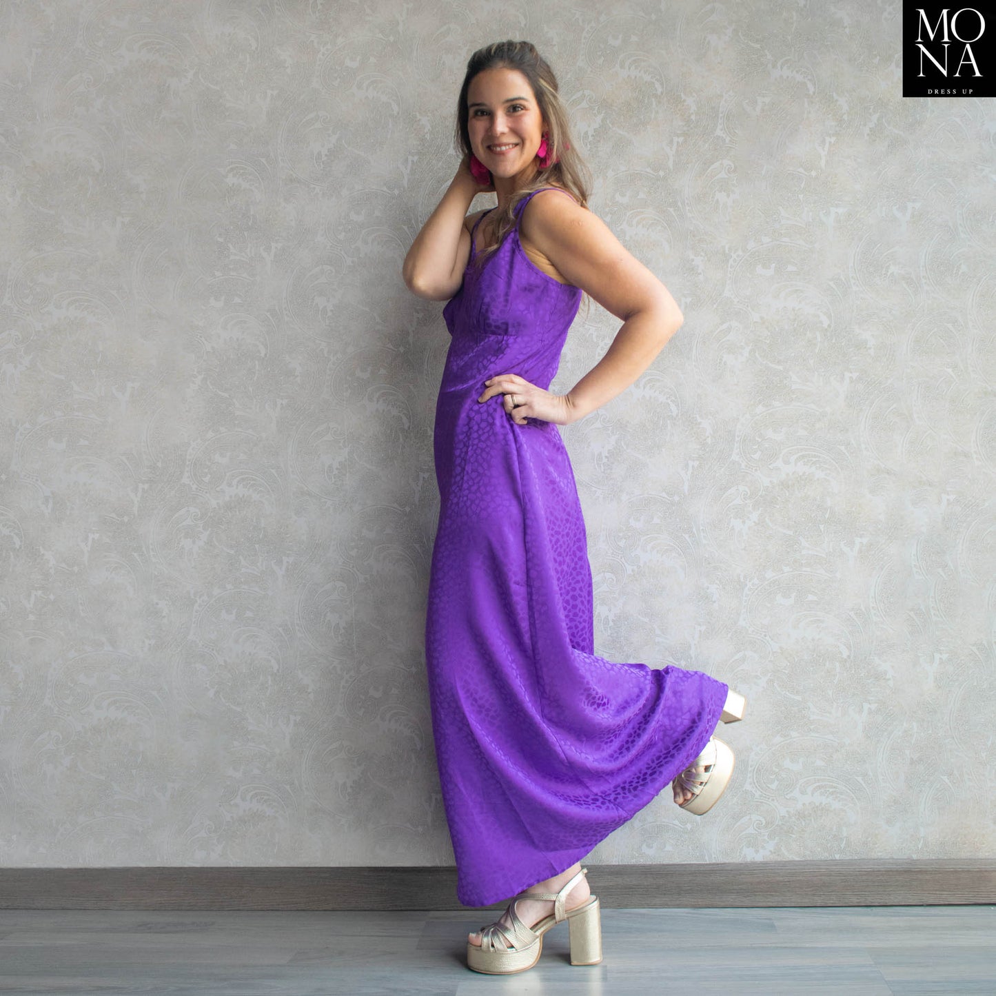 VESTIDO LARGO ANTONIETA MORADO