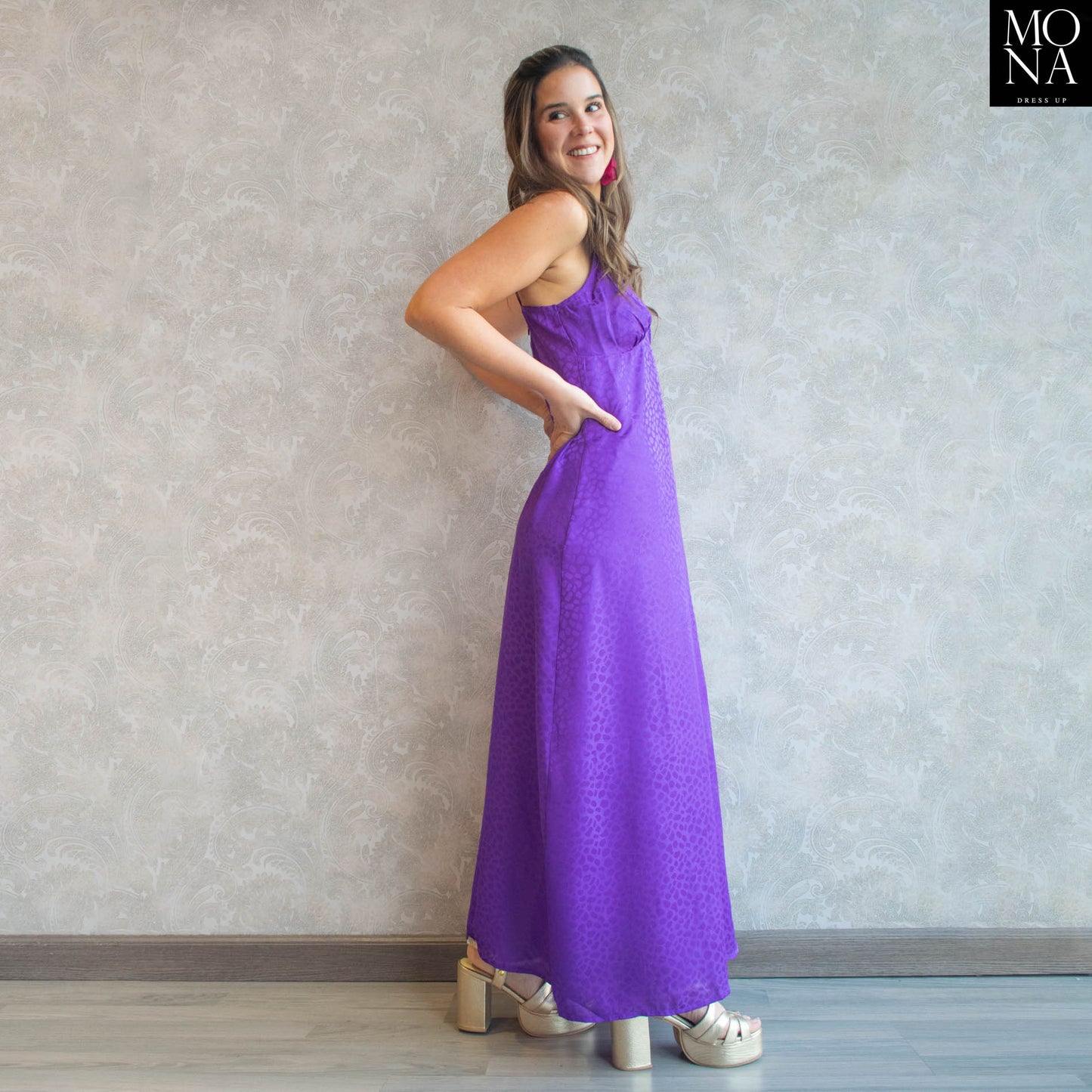 VESTIDO LARGO ANTONIETA MORADO
