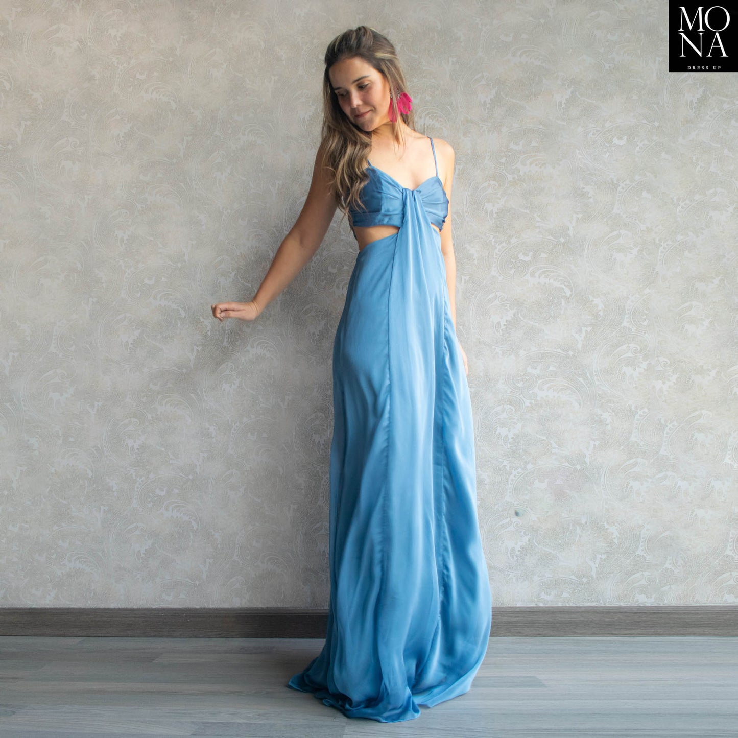 VESTIDO LARGO ATENEA AZUL VELA