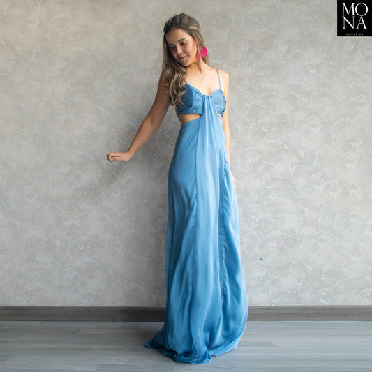 VESTIDO LARGO ATENEA AZUL VELA