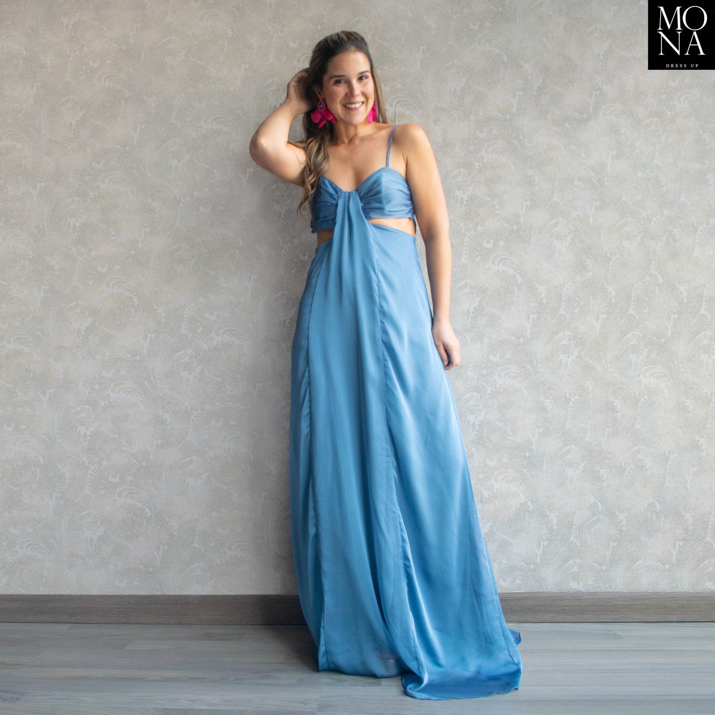 VESTIDO LARGO ATENEA AZUL VELA