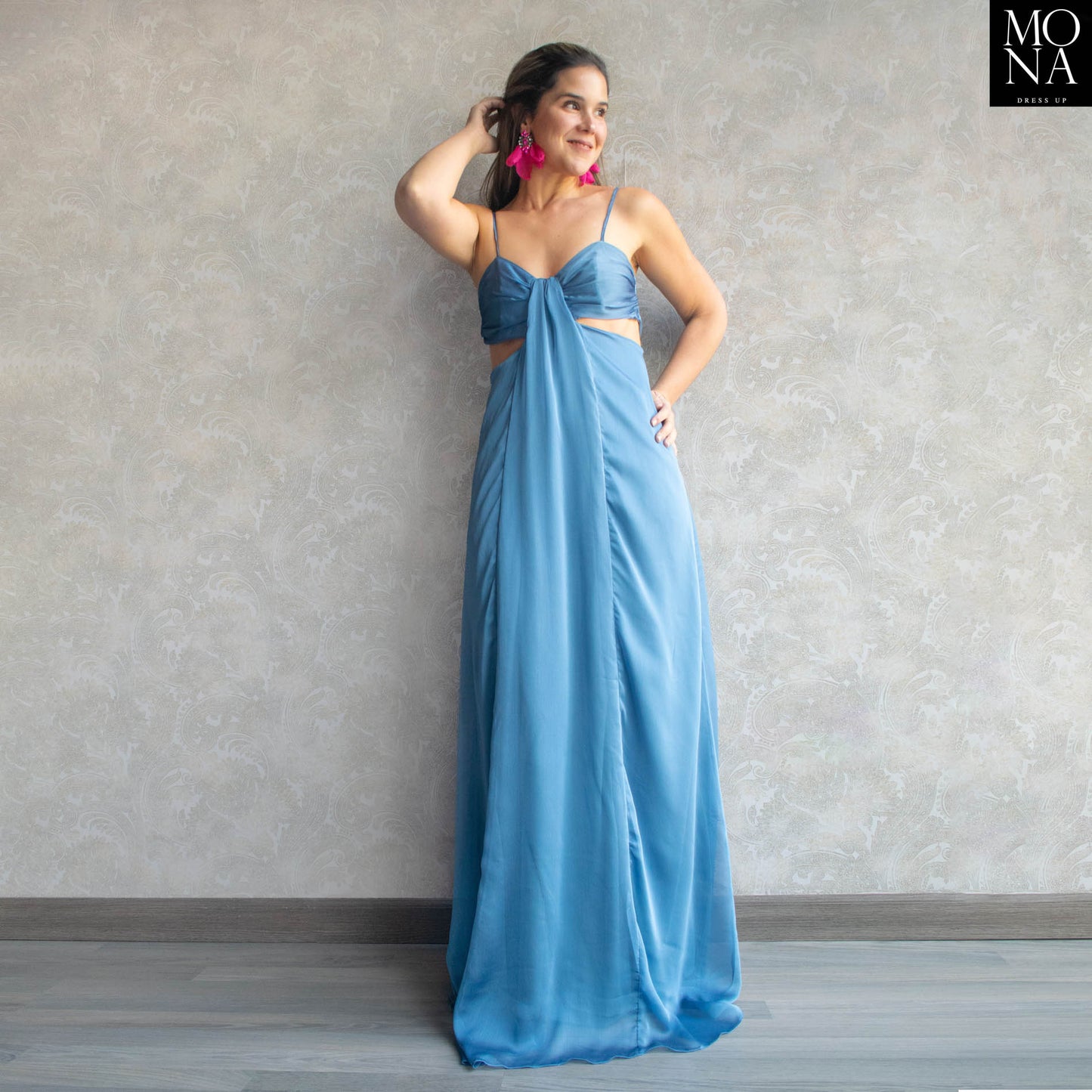 VESTIDO LARGO ATENEA AZUL VELA