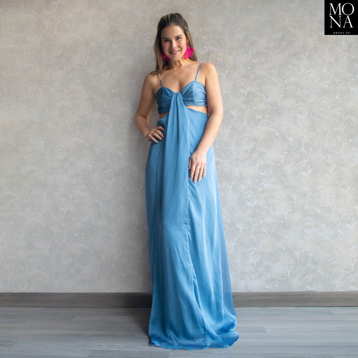 VESTIDO LARGO ATENEA AZUL VELA