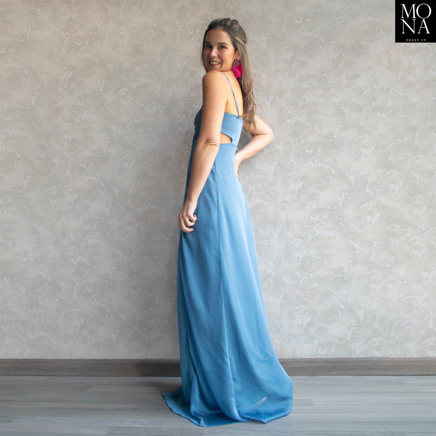 VESTIDO LARGO ATENEA AZUL VELA