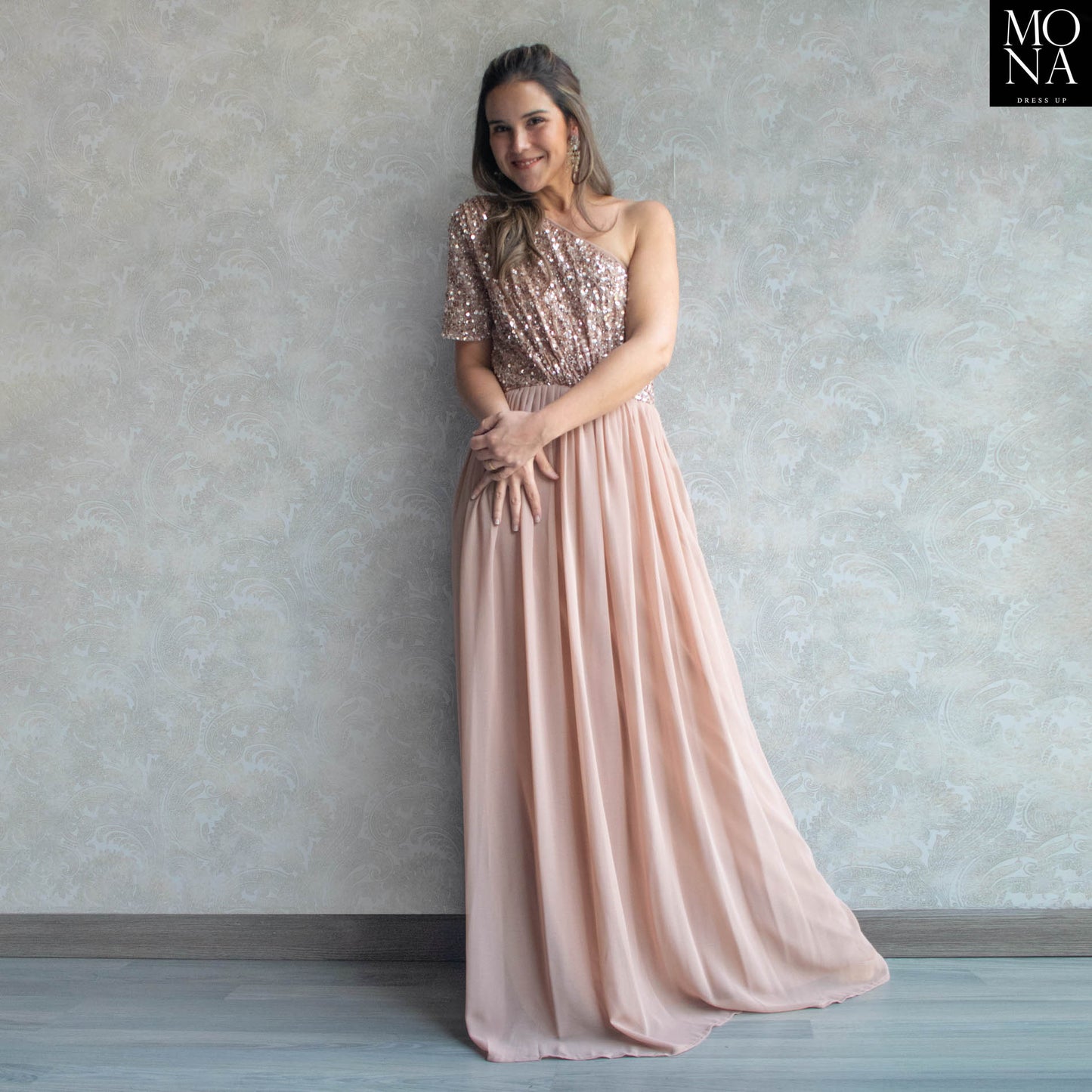 VESTIDO LARGO OFELIA BEIGE