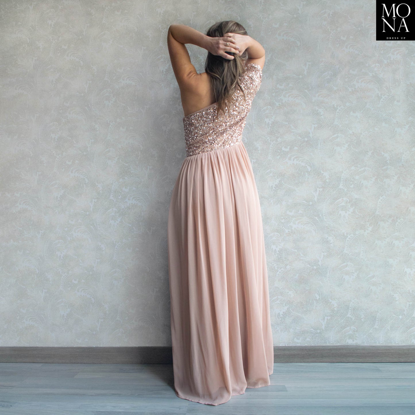 VESTIDO LARGO OFELIA BEIGE