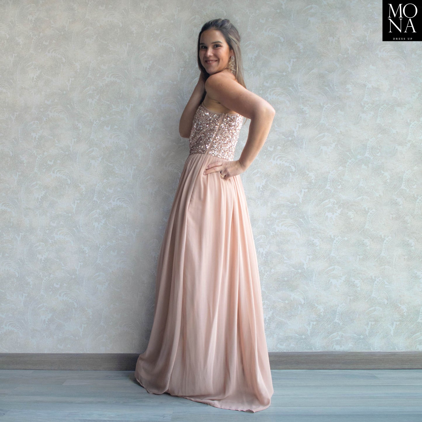 VESTIDO LARGO OFELIA BEIGE