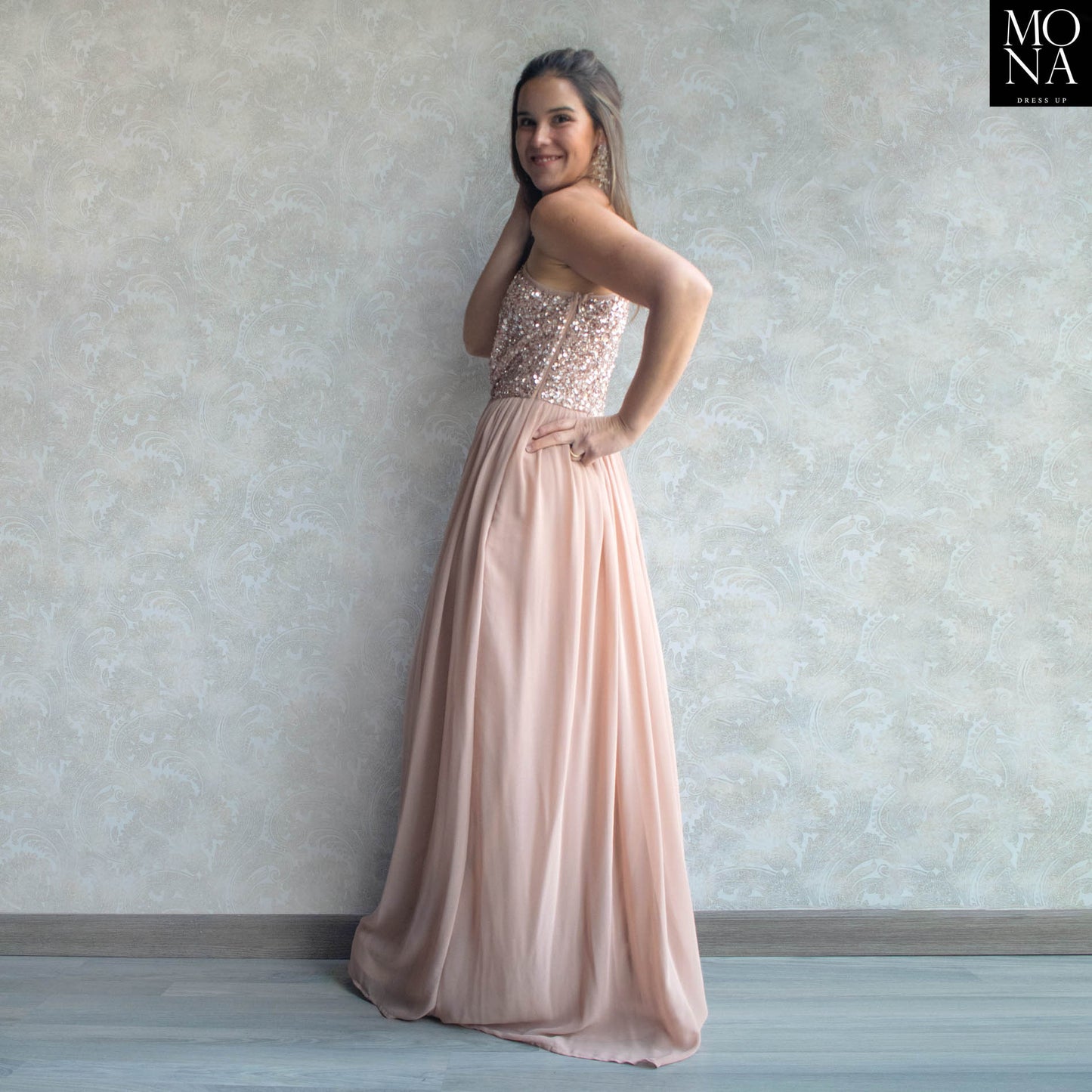 VESTIDO LARGO OFELIA BEIGE