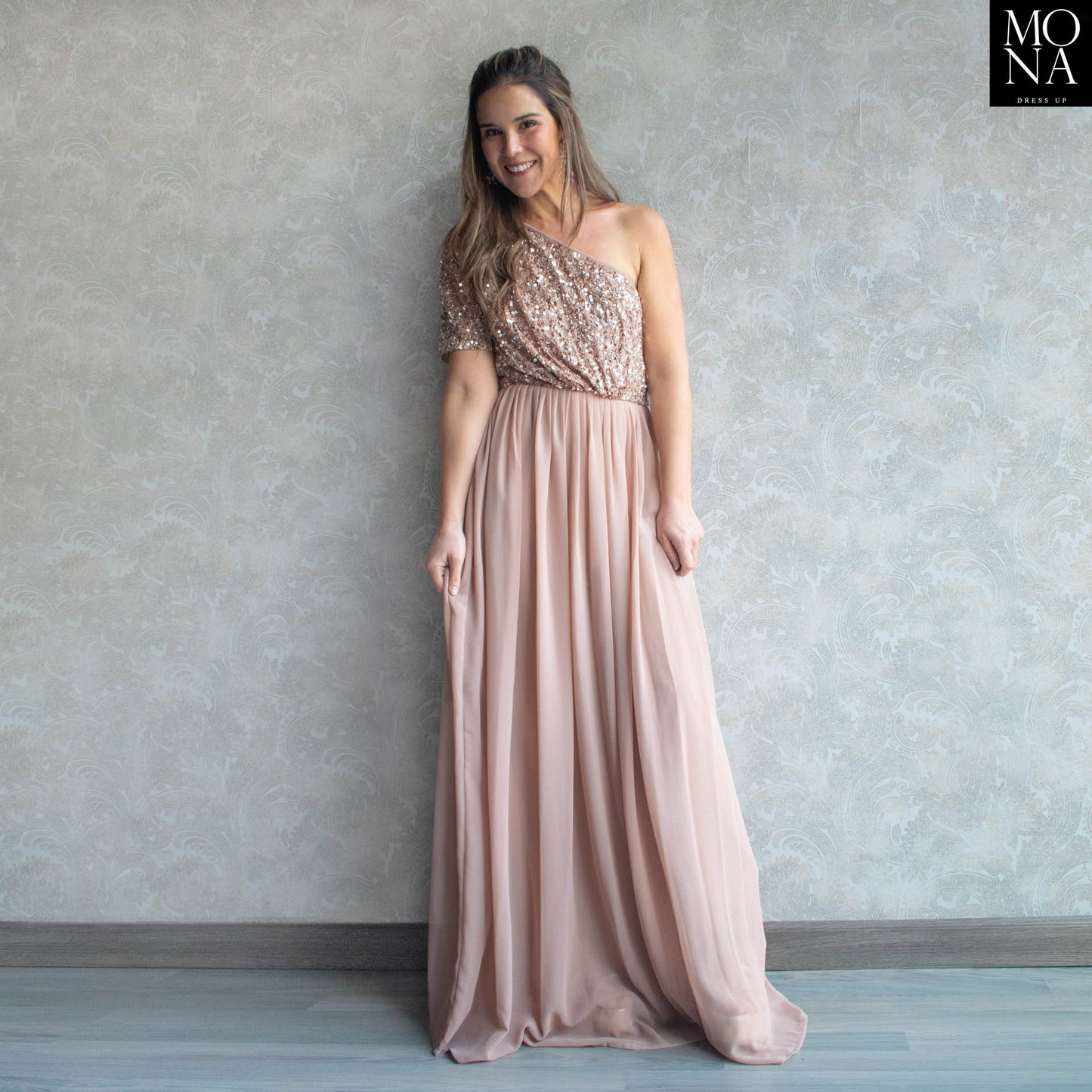 VESTIDO LARGO OFELIA BEIGE