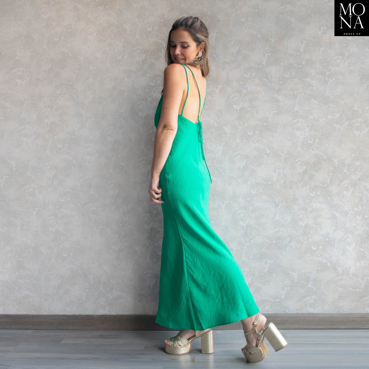 VESTIDO LARGO LEONOR VERDE