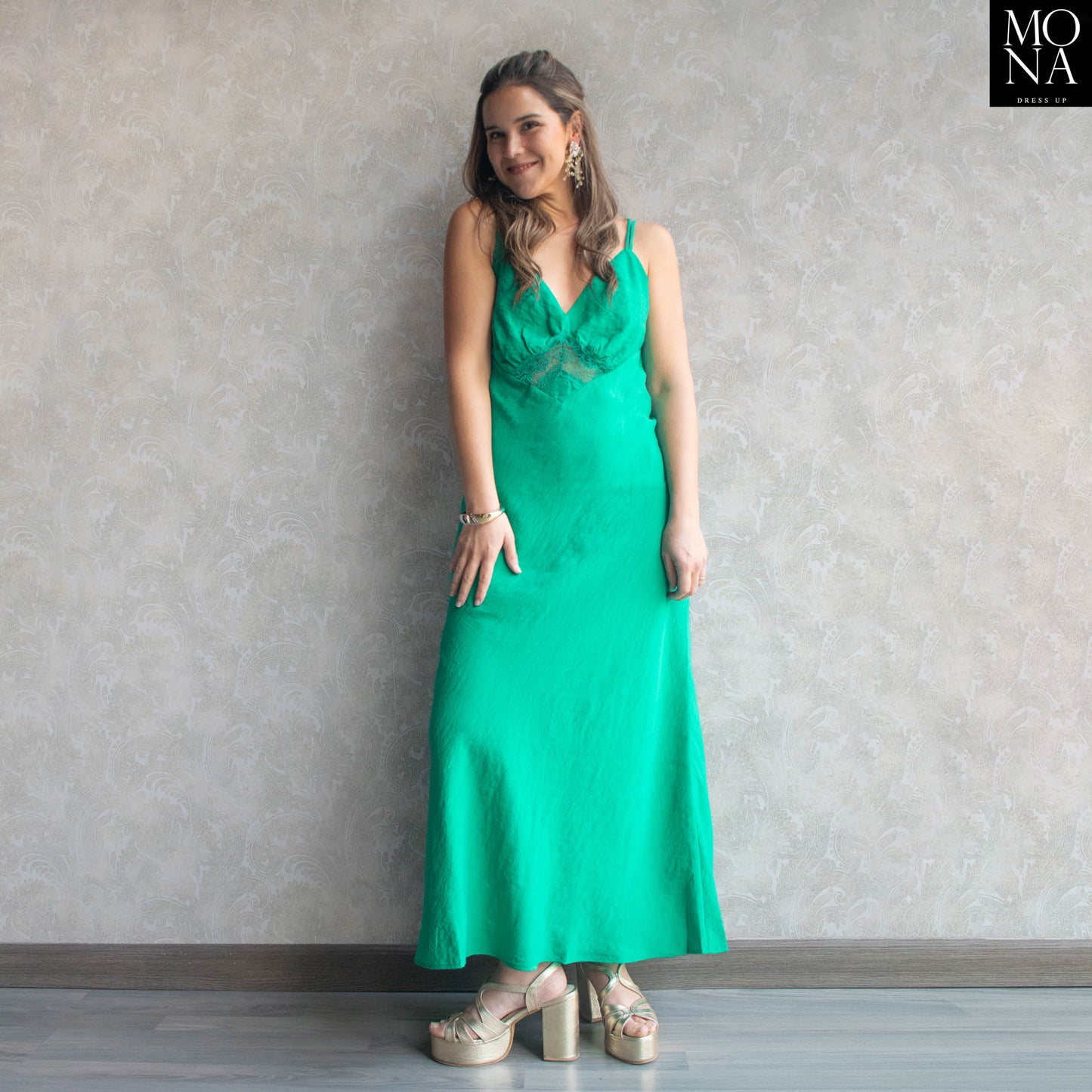 VESTIDO LARGO LEONOR VERDE